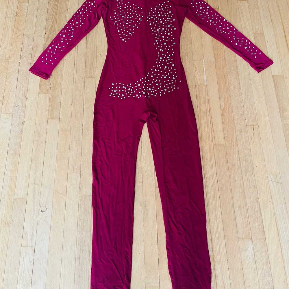 Red Rhinestone Bodysuit - Picture 4 of 9
